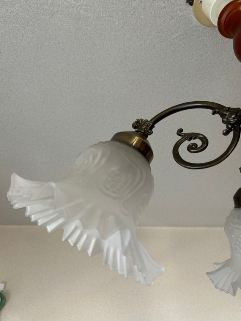 【USED】アンティーク風シャンデリア 5灯 ブラウン