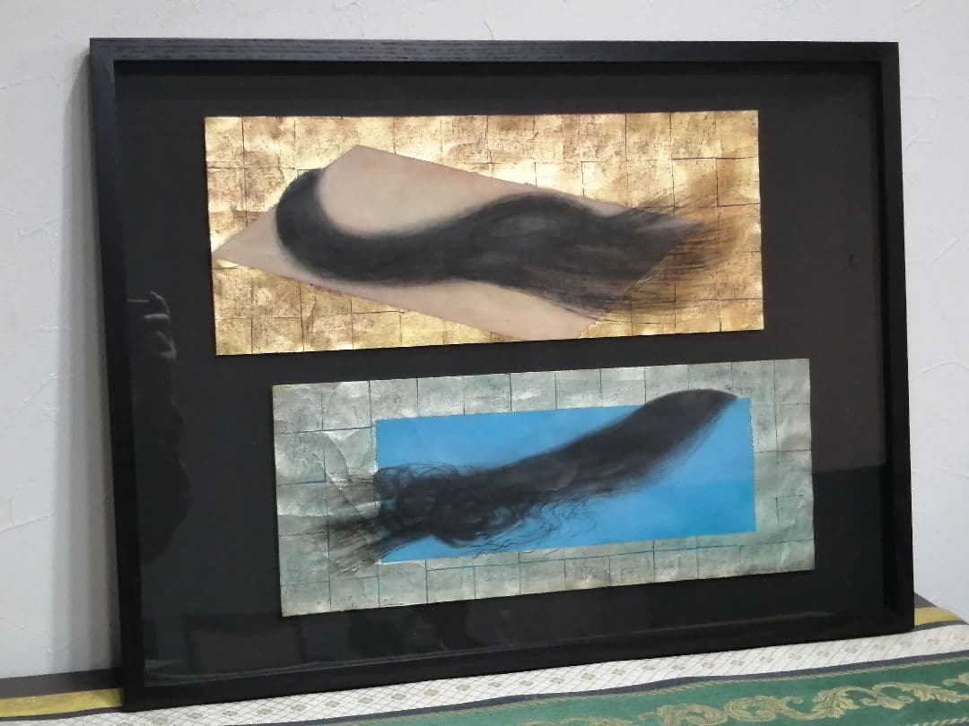 作家 横前裕子 紫式部 源氏物語 39帖 御法 金箔 銀箔 絵画