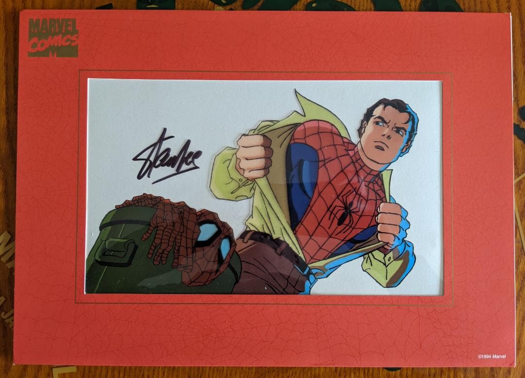 スパイダーマン　セル画　スタン・リーサイン入り2枚+4枚
