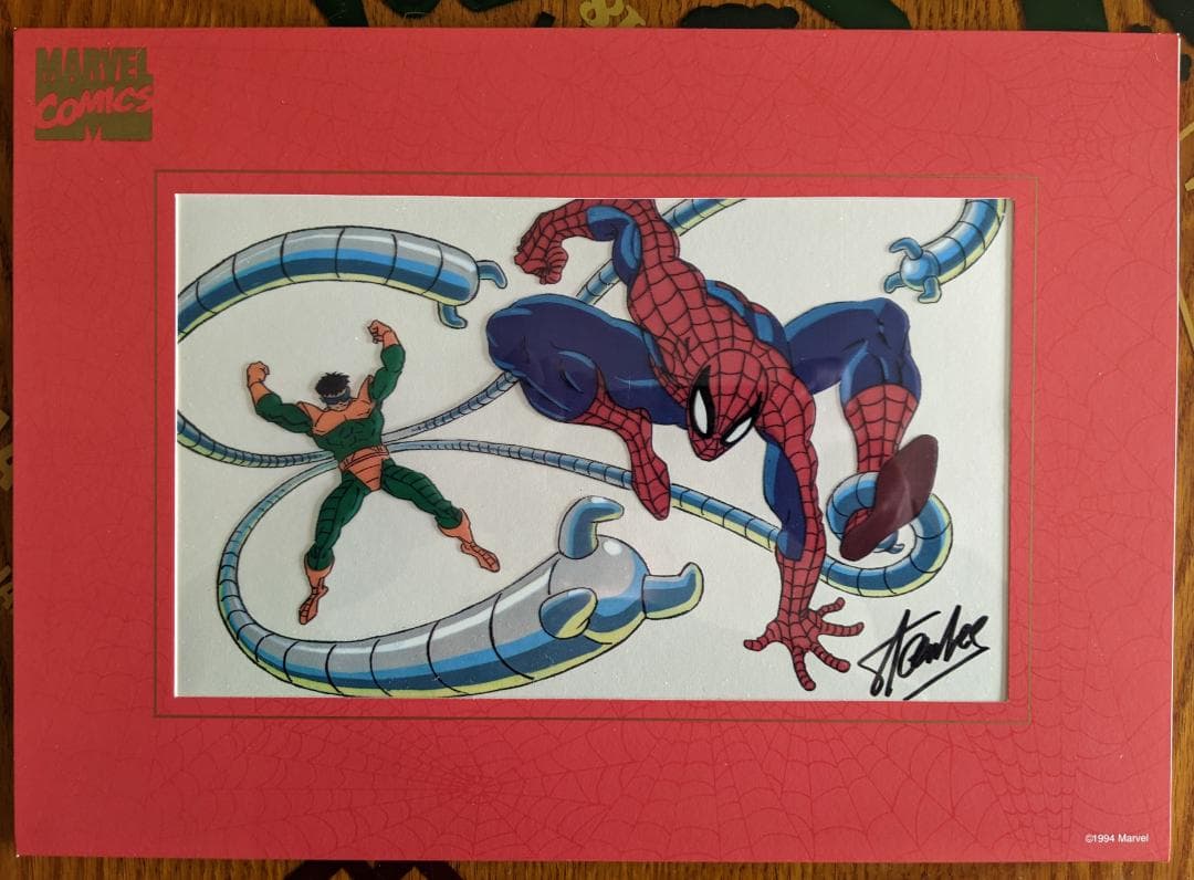 スパイダーマン　セル画　スタン・リーサイン入り2枚+4枚