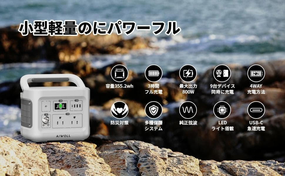 AIWOLL ポータブル電源 400W