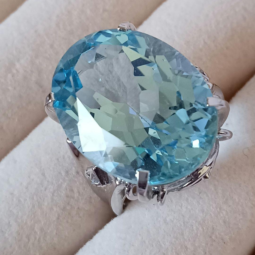 ブルートパーズ リング 16号 20ct SILVER