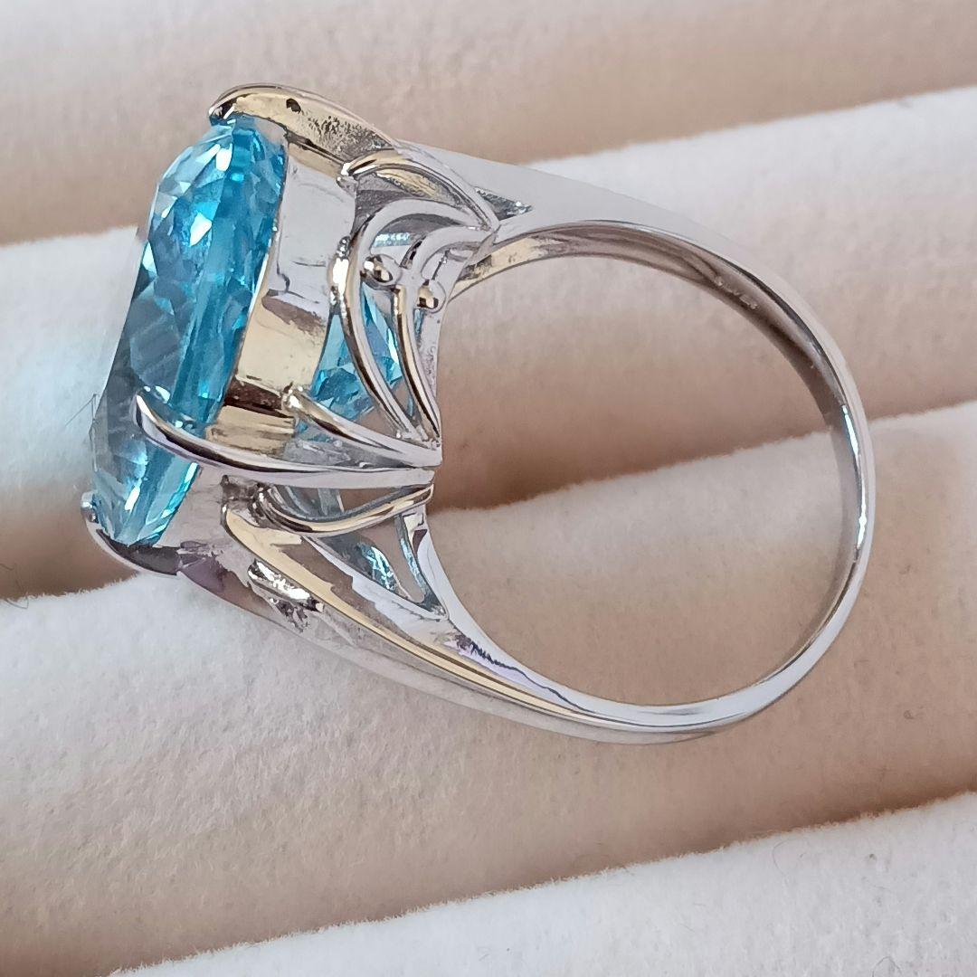 ブルートパーズ リング 16号 20ct SILVER