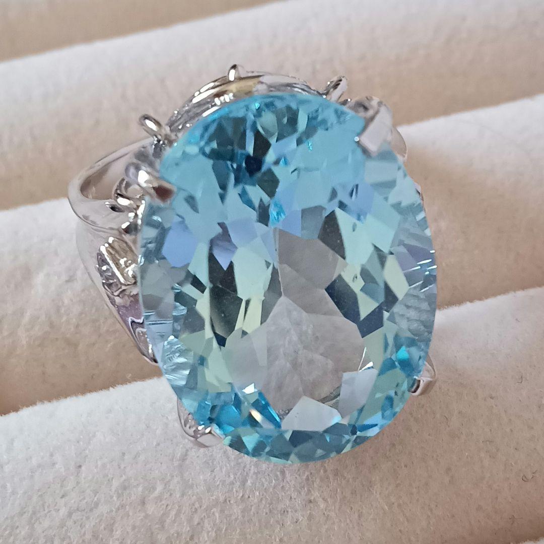 ブルートパーズ リング 16号 20ct SILVER