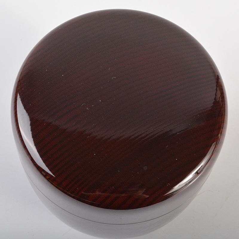 山中塗　辻石斎造　波に貝蒔絵　大棗　共布　宗左(而妙斎)極め箱　F　R6886