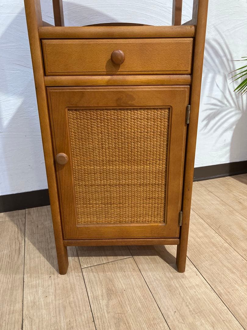 オールドカリモク　木製　棚　キャビネット　引き出し　アンティーク　レトロ