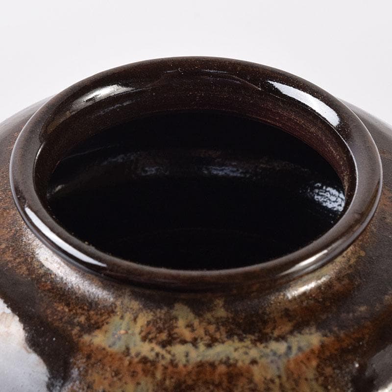 茶道具　平安　万代喜山造　内海茶入　仕覆付　共箱　V　7302