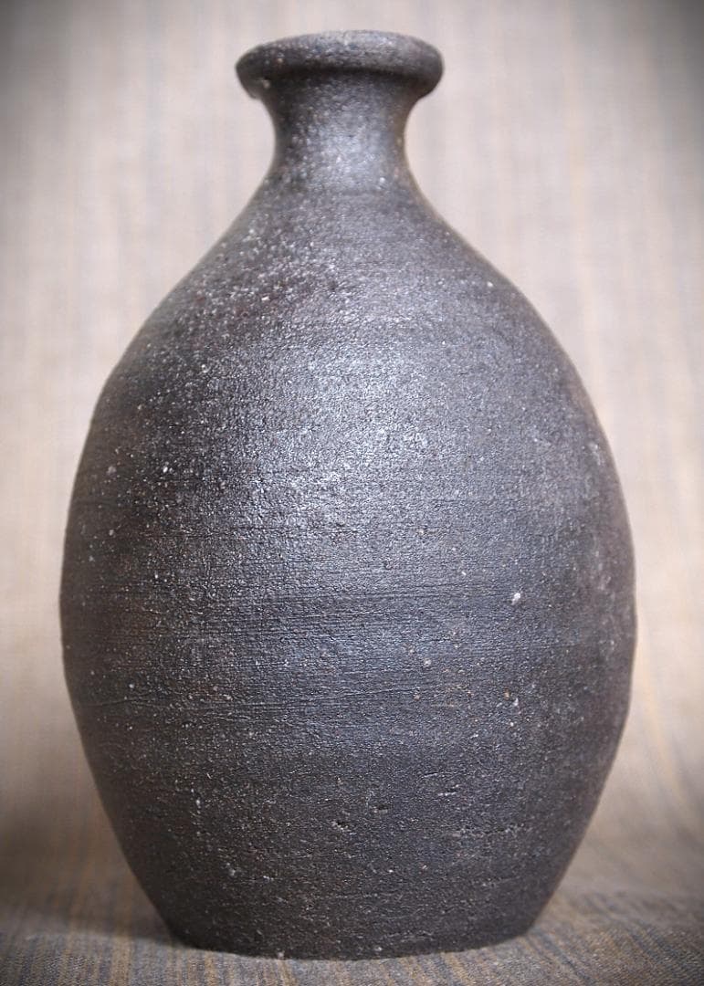 希少作★小山末廣【師：金重素山】備前徳利★共箱