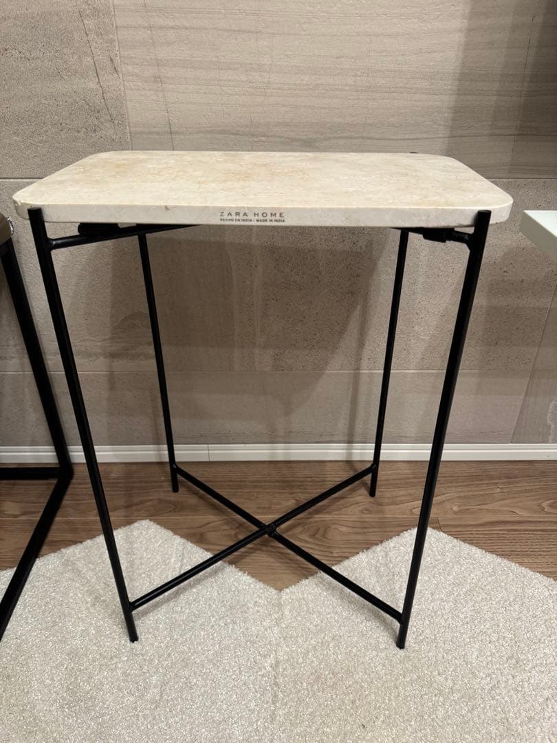 【美品】ZARA ザラホーム　マーブルサイドテーブル 　大理石
