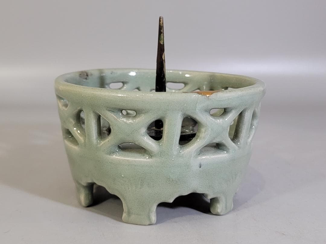 古美術 中国 天龍寺 青磁 燭台 茶道具伝来