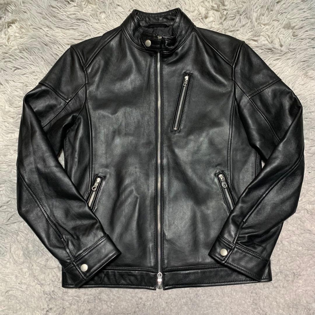美品 Rattle Trap メンズビギ レザージャケット シングルライダース