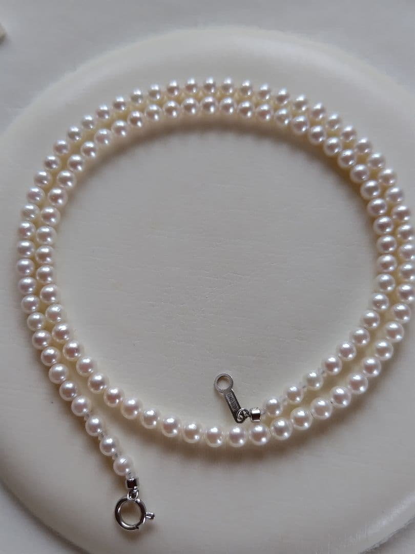 K18WG アコヤ真珠ベビーパール ネックレス