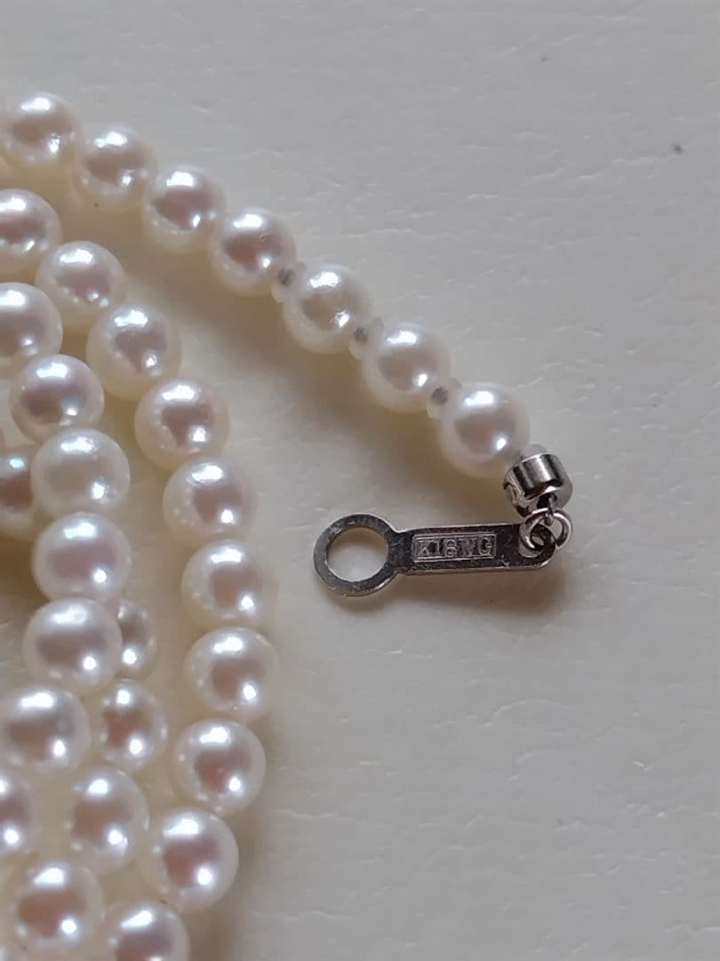 K18WG アコヤ真珠ベビーパール ネックレス