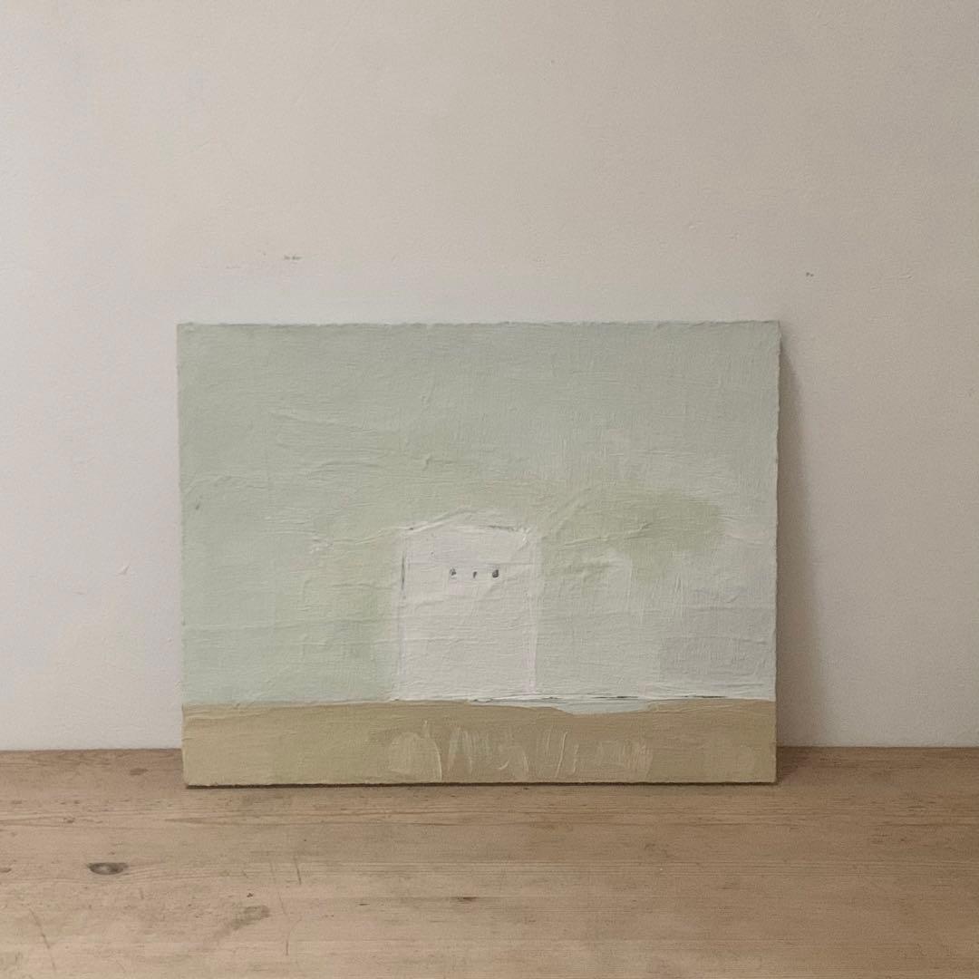 「家 2」 油彩 油絵 木製パネルに油彩 現代美術 oil on board 絵