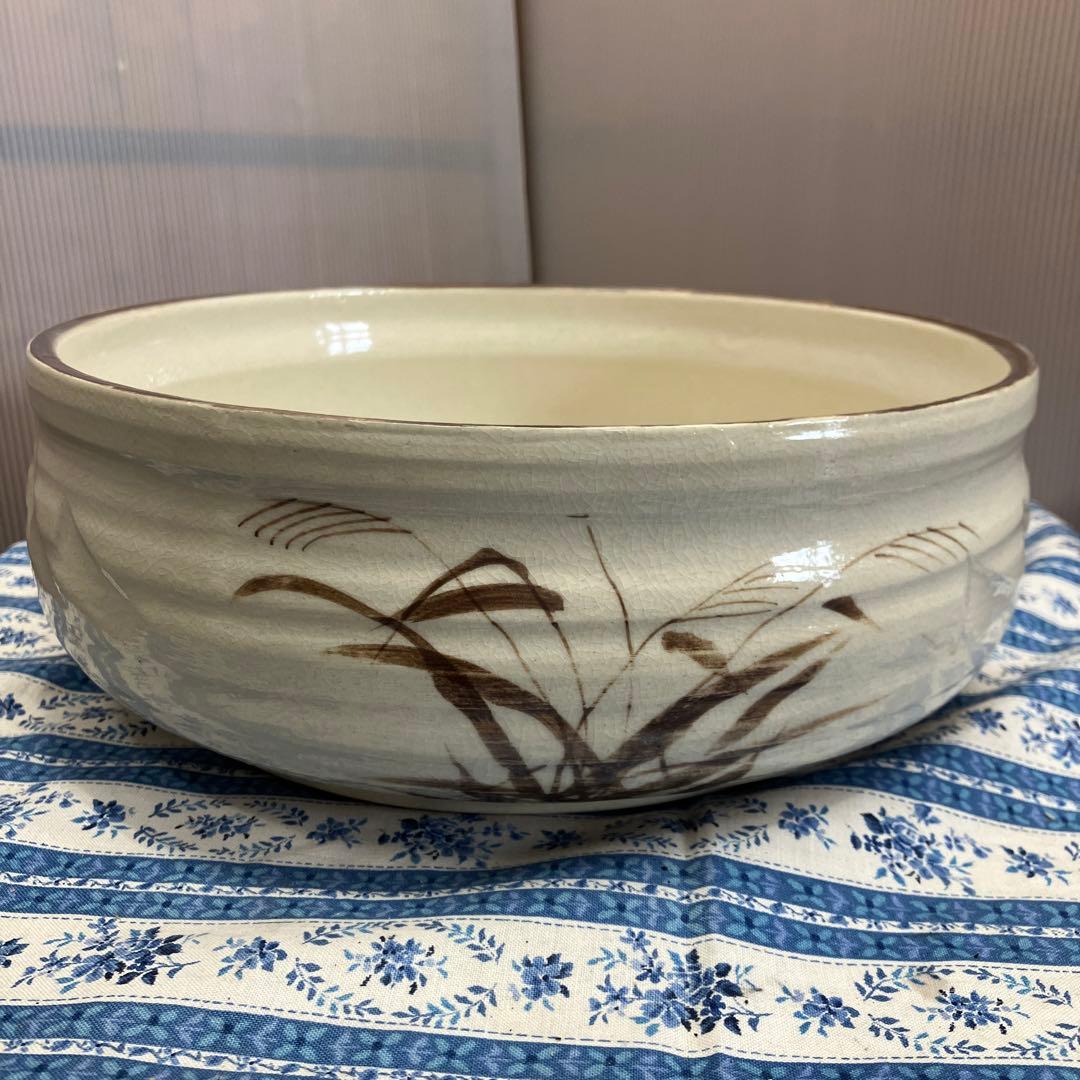 骨董品　茶道具　水差　志野平水指　掻合塗割蓋　加藤五陶　造　共箱　S460HMS