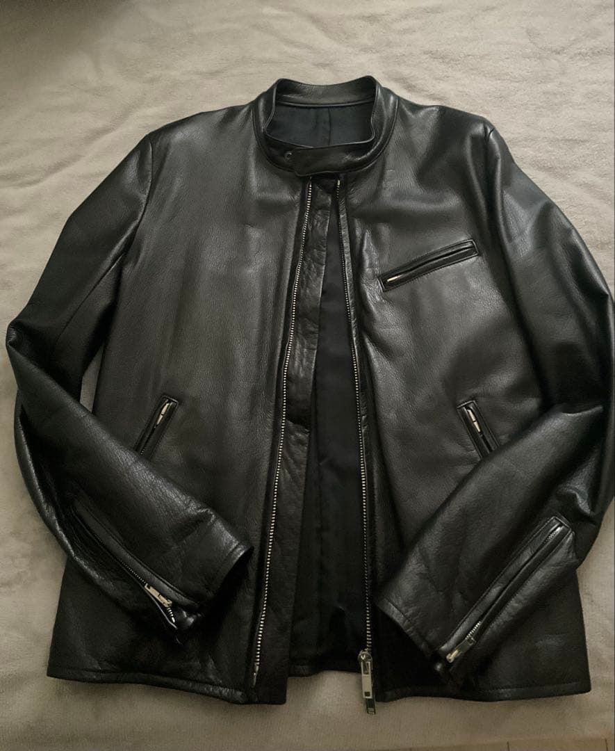 LITHIUM HOMME リチウムオム　レザーシングルライダースジャケット