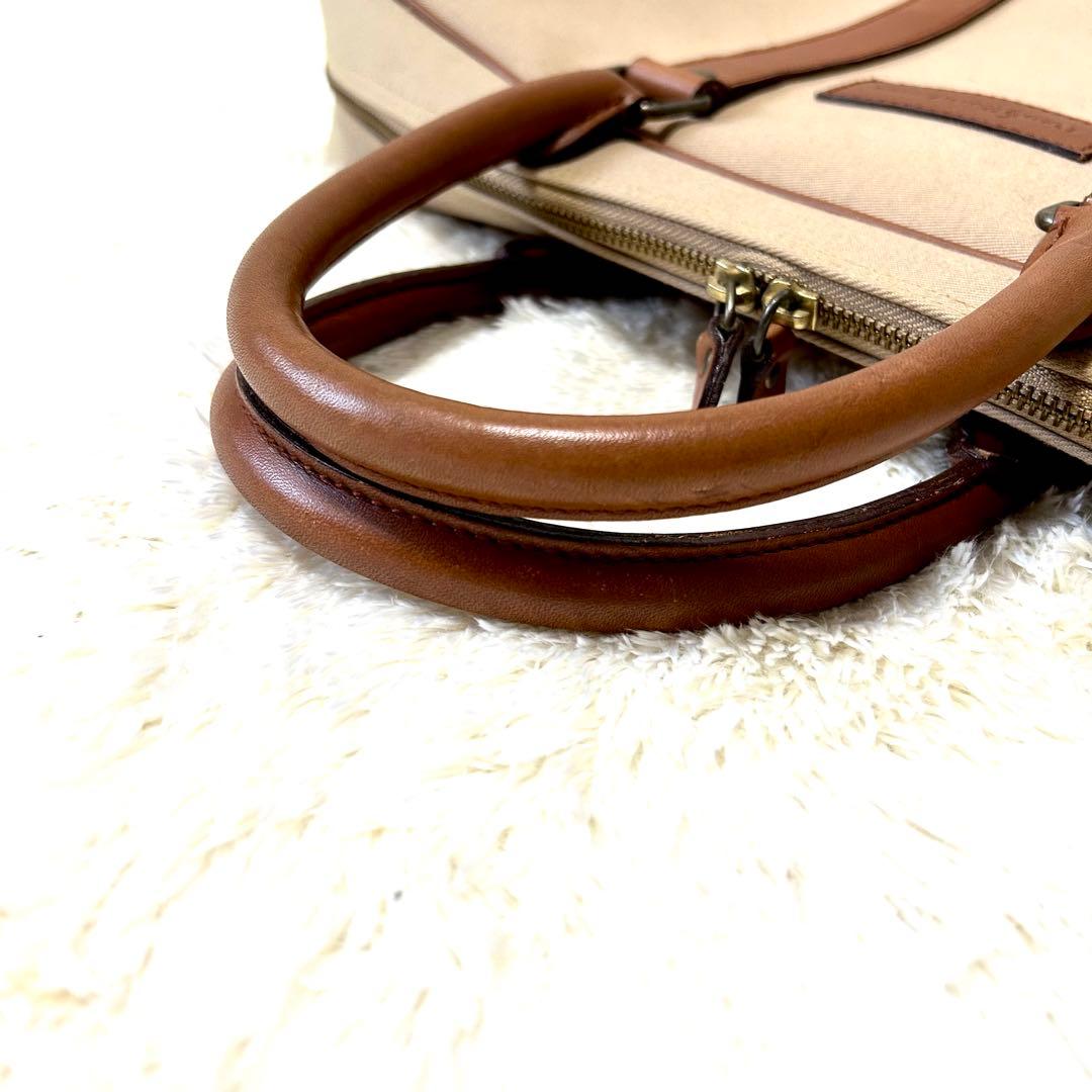 希少✨ポロラルフローレン　ビジネスバッグ サファリシリーズ コットンツイル　牛革