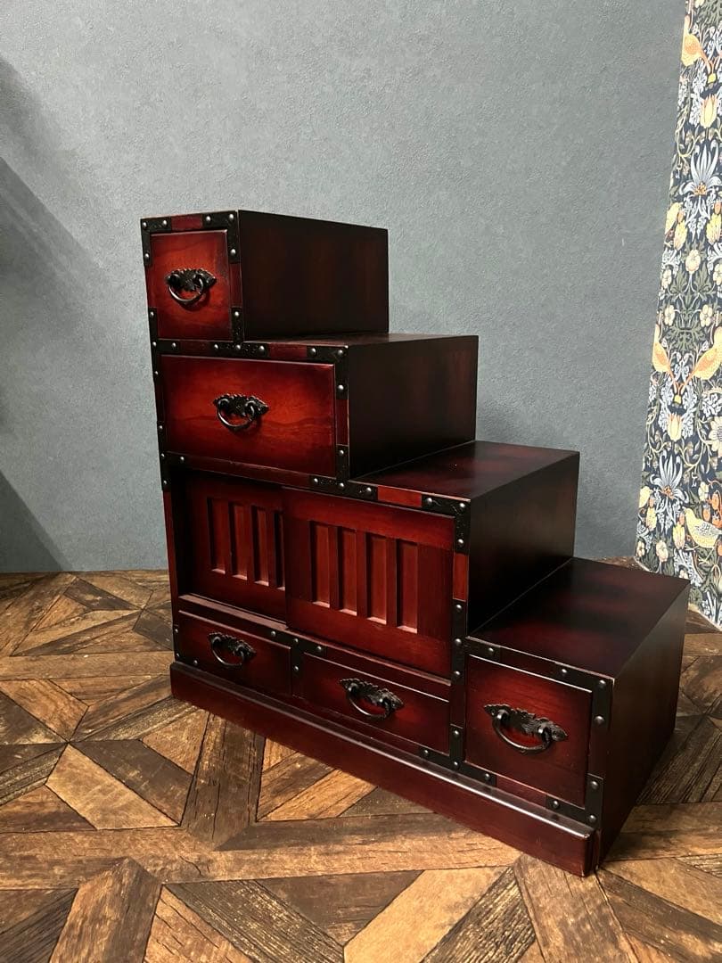 階段箪笥 インテリア 昭和レトロ 当時物 和箪笥 民芸調家具 アンティーク