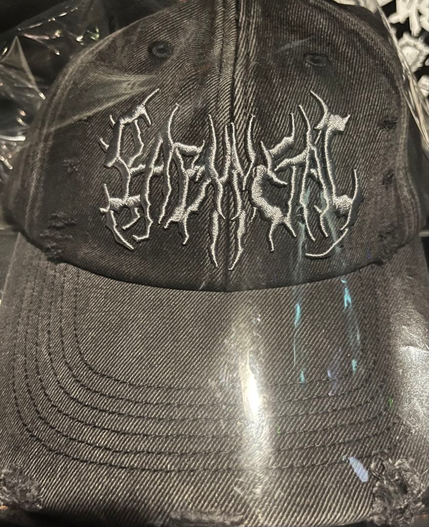 完売　 BABYL ダメージキャップ ブラック 56-60cm