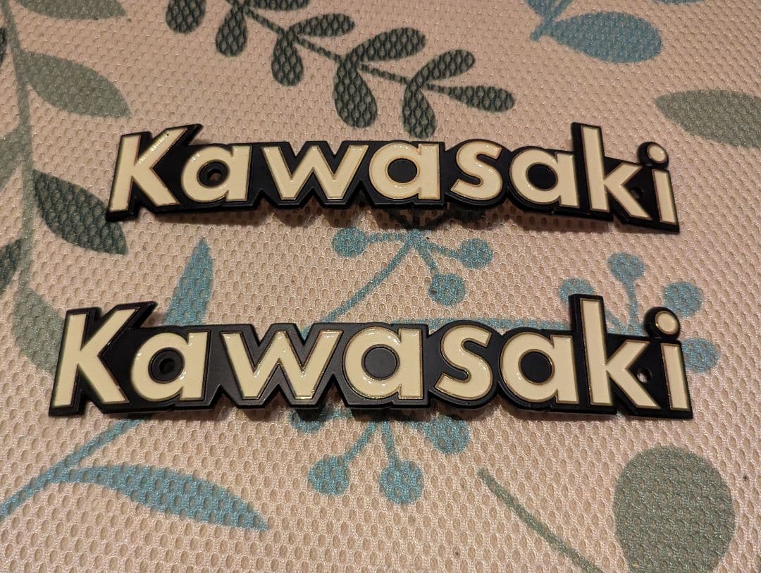 【未使用】Kawasaki 真鍮製タンクエンブレム 140mm 曲げ加工済み