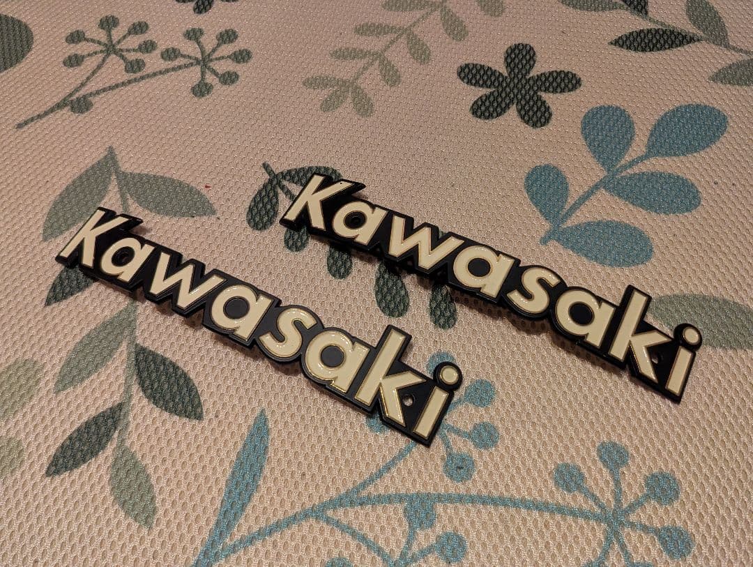 【未使用】Kawasaki 真鍮製タンクエンブレム 140mm 曲げ加工済み