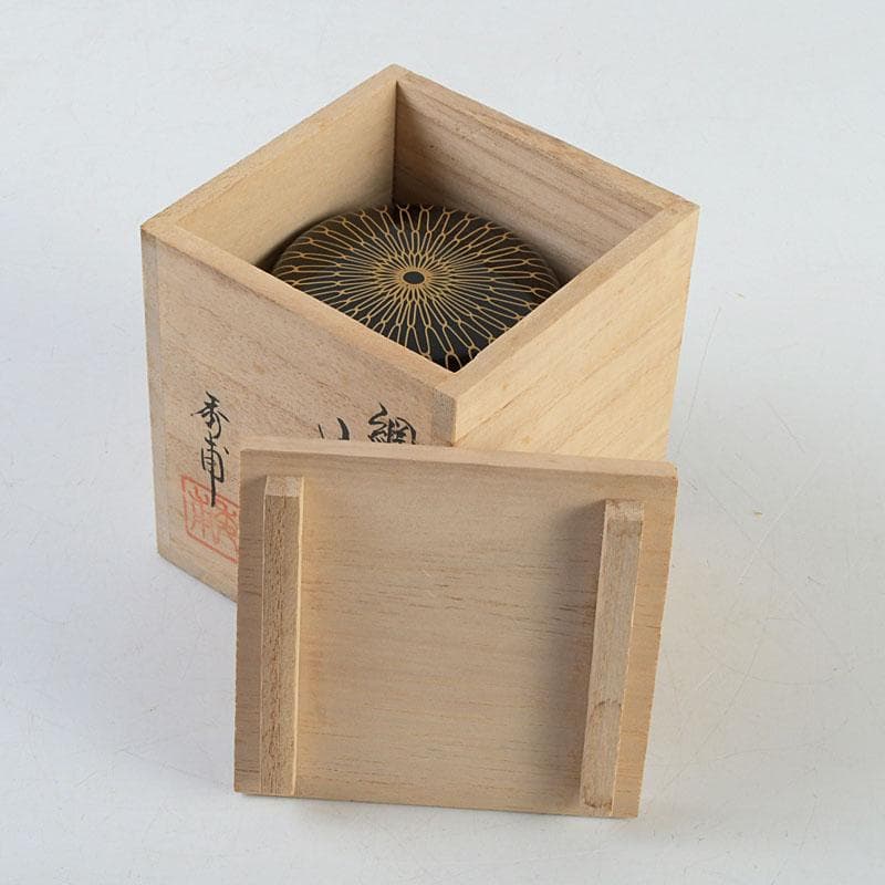 茶道具　蒔絵師　中川秀甫作　網目蒔絵　中棗　共箱　V　9347