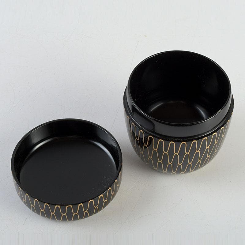 茶道具　蒔絵師　中川秀甫作　網目蒔絵　中棗　共箱　V　9347