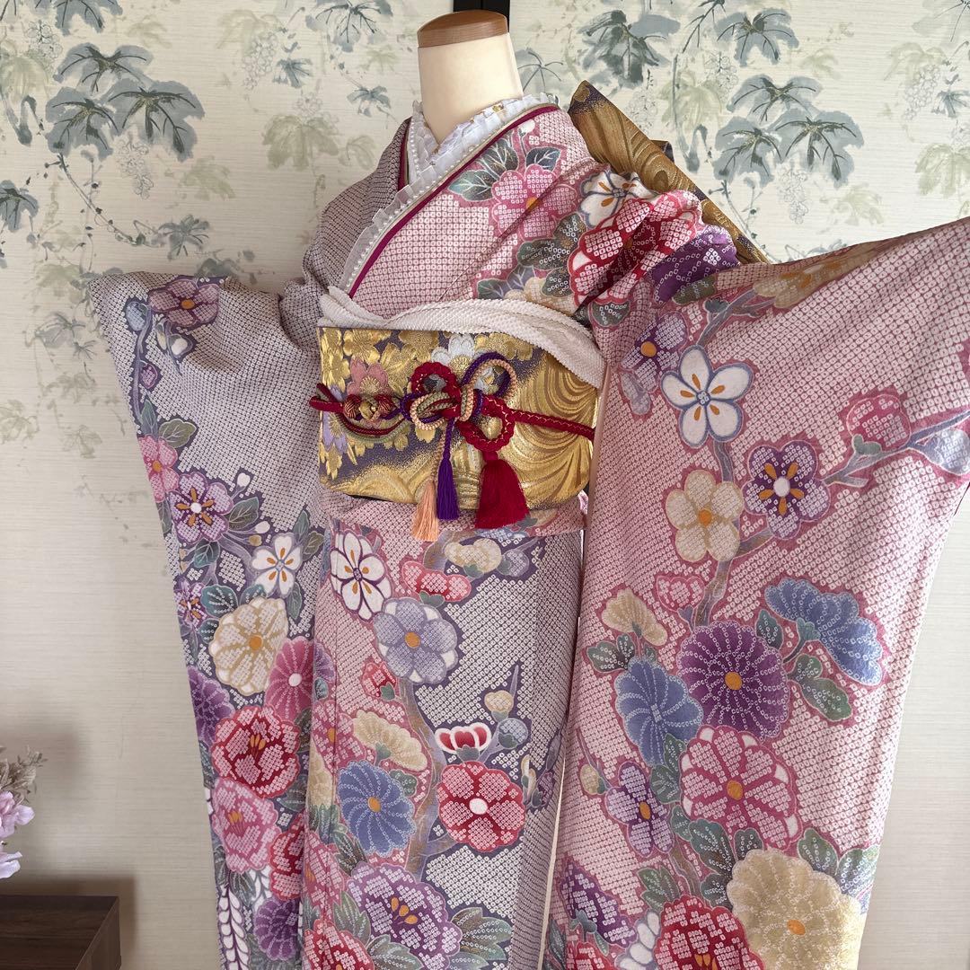 ふわっと華やか絞り模様♡振袖フルセット♡成人式前撮り結婚式