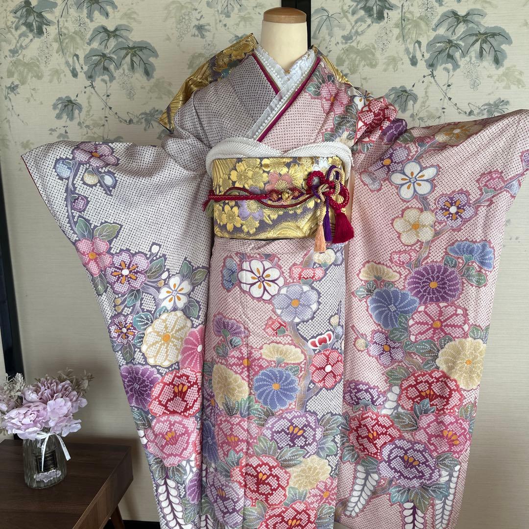 ふわっと華やか絞り模様♡振袖フルセット♡成人式前撮り結婚式