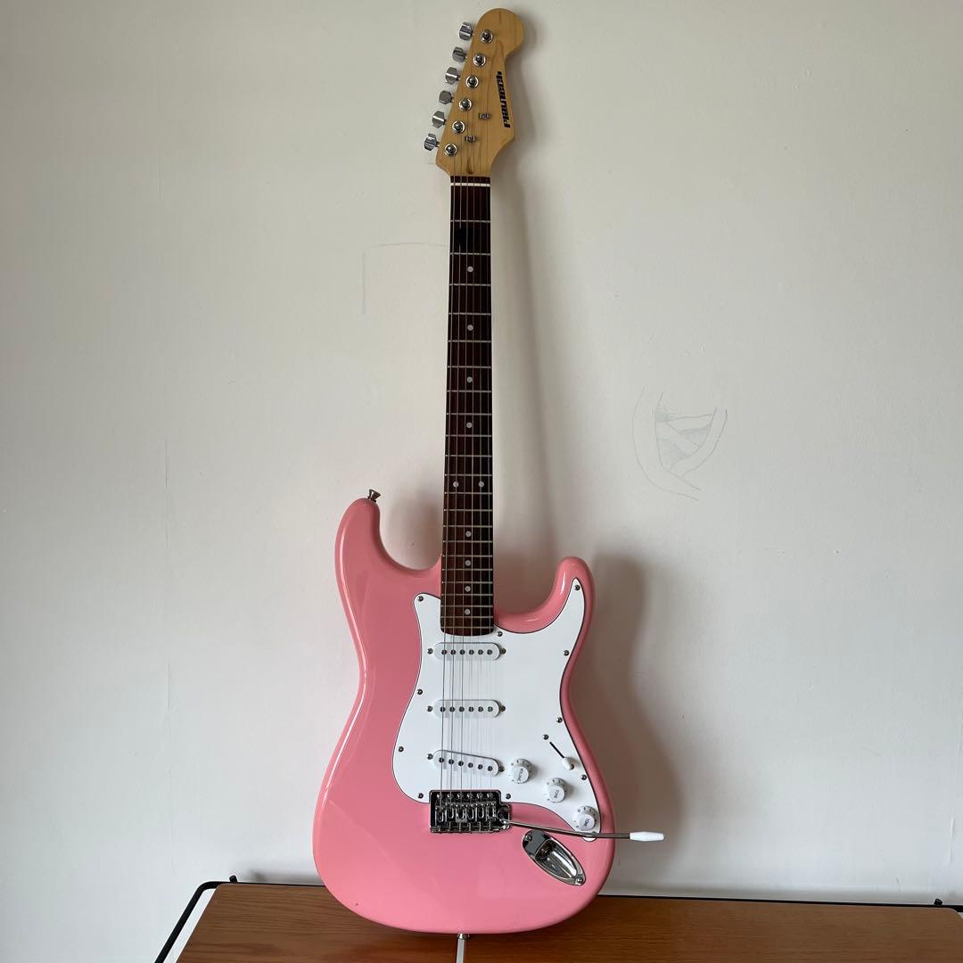 ストラトギター(ピンク)PLAYTECHプレイテック初心者向け