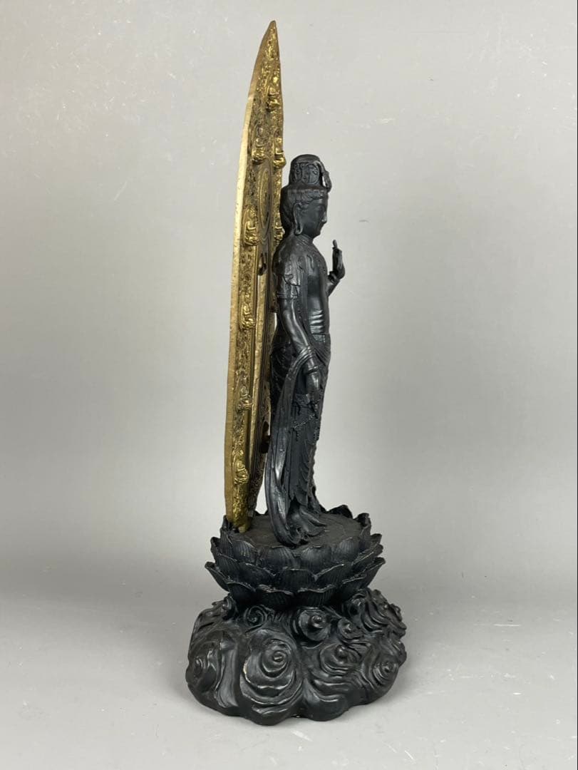 国宝写 薬師寺東院堂 聖観音菩薩立像 置物 彫刻 銅像 彫像 仏教美術