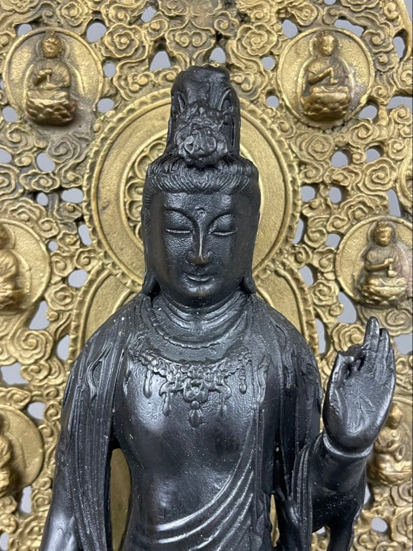 国宝写 薬師寺東院堂 聖観音菩薩立像 置物 彫刻 銅像 彫像 仏教美術