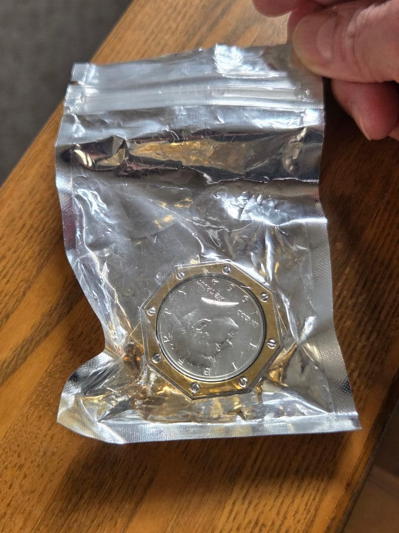 (プルーフ)　アメリカ　ケネディ大統領　ハーフダラー銀貨　入りバックル