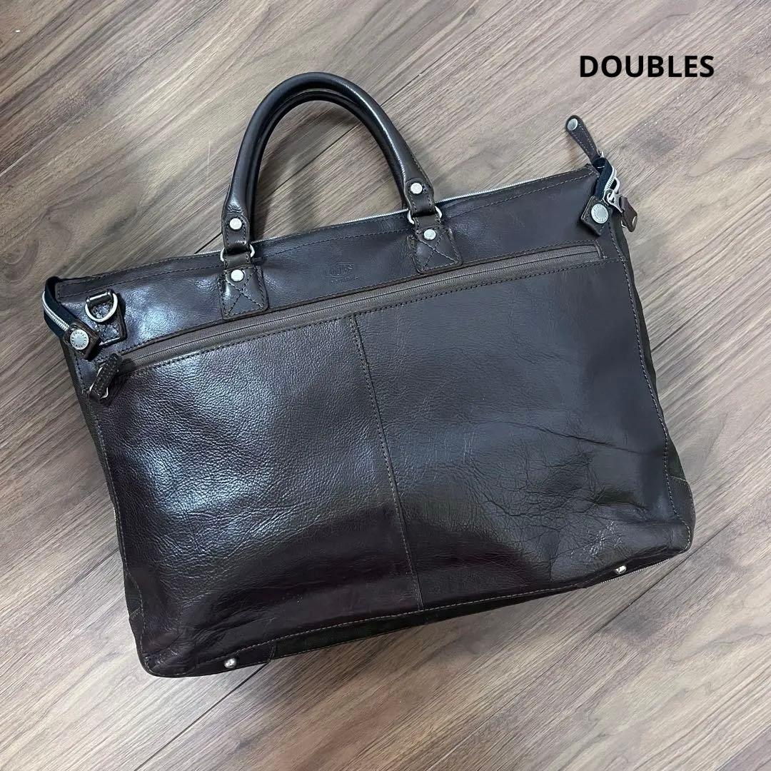 【未使用に近い】DOUBLES ブリーフケース ビジネスバッグ ダークブラウン
