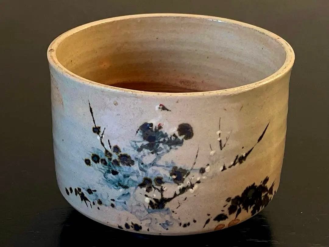 初代 尾形乾山作 絵付筒茶碗 作品保証書添付