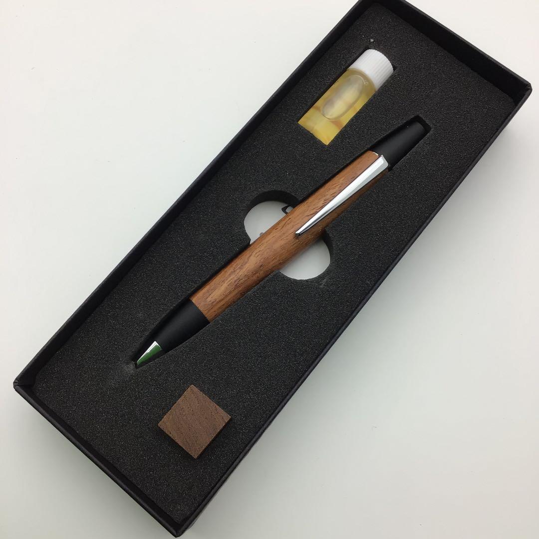 野原工芸　ロータリーボールペン　花梨　付属品付き