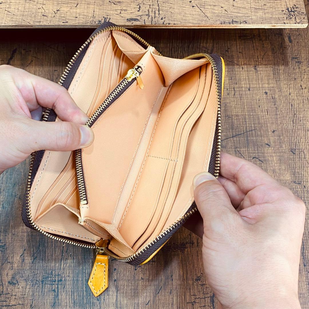サドルレザー ラウンドファスナー メンズ財布 長財布 本革 YKK