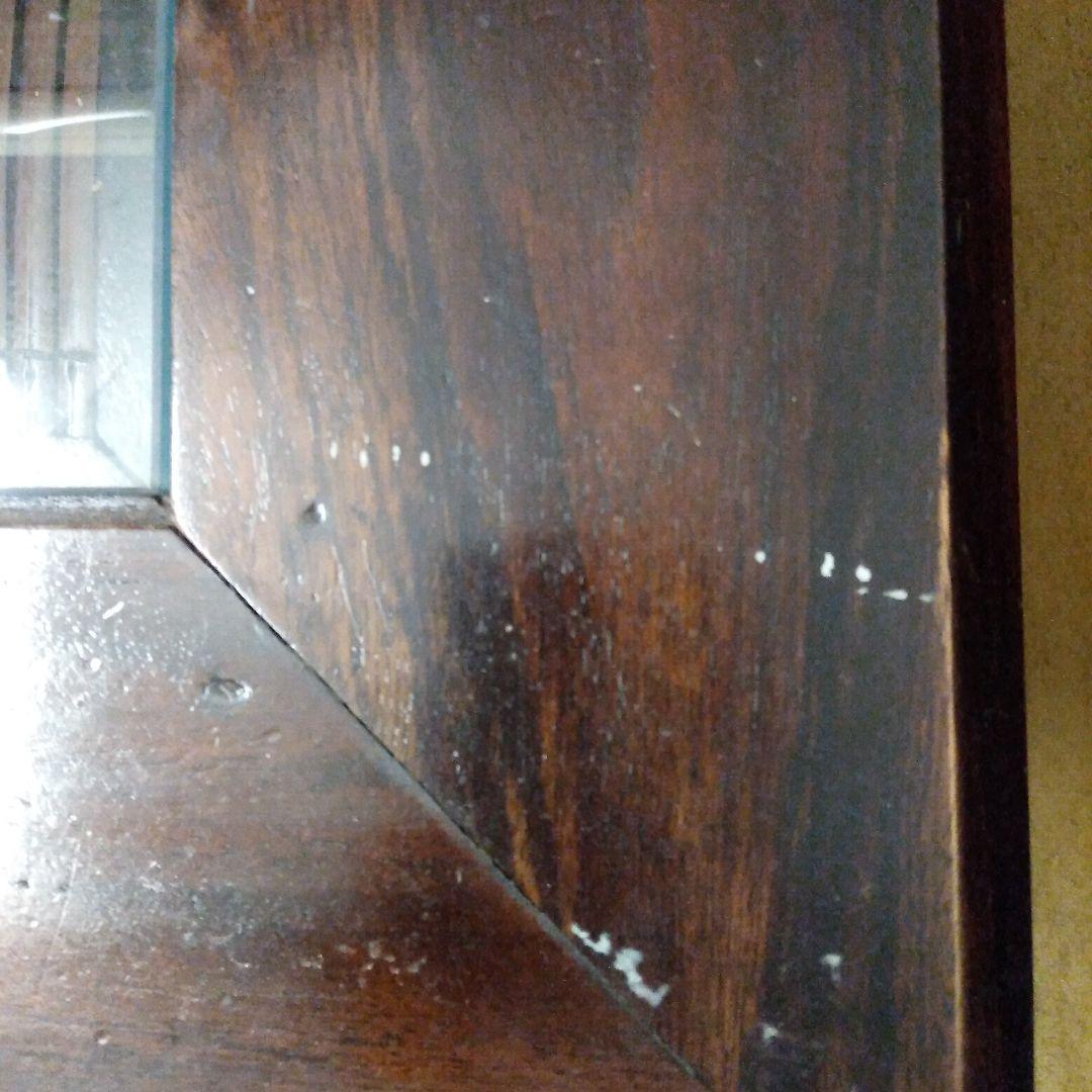 木製ガラス天板引き出し付き四角テーブル