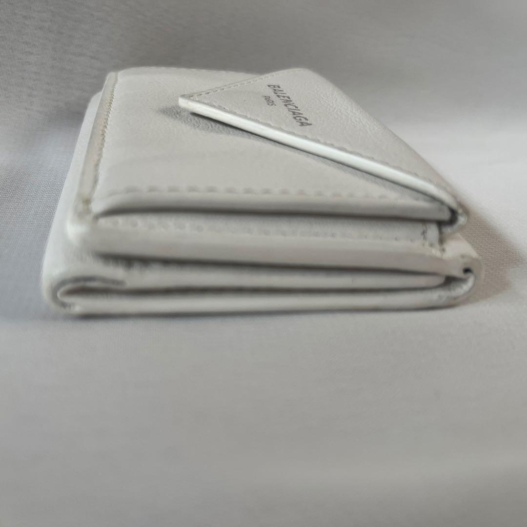 BALENCIAGA ペーパー ミニウォレット 三つ折り財布 白