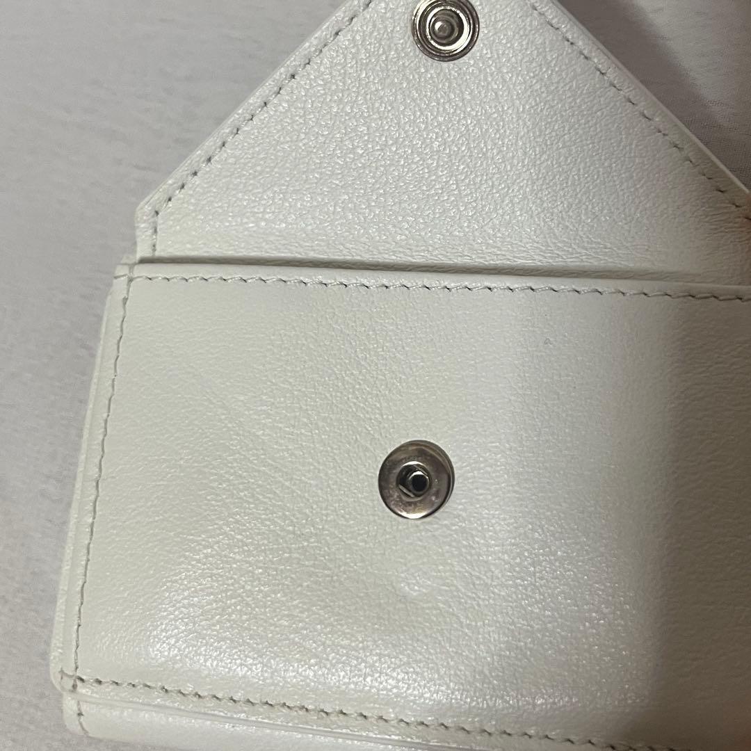 BALENCIAGA ペーパー ミニウォレット 三つ折り財布 白