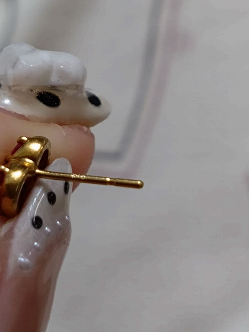 ハート型ピンクストーンスタッドピアスK１８金