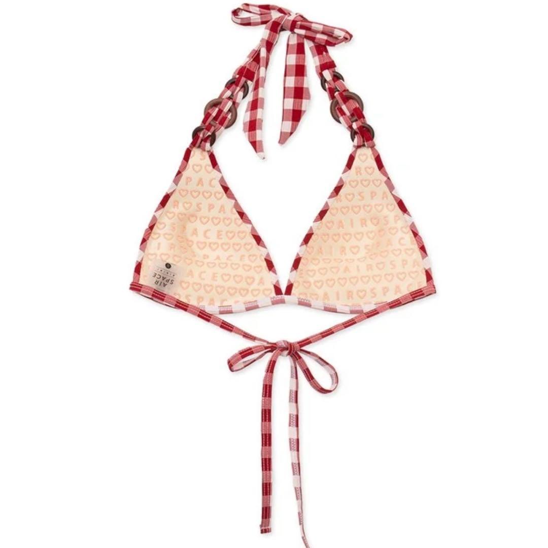AIR SPACE カラフルチェックリングビキニ 赤 Sサイズ