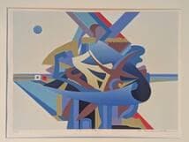 【真作】版画　サイトウ良　セリグラフ　浮遊シリーズ　限定版画作品　X58