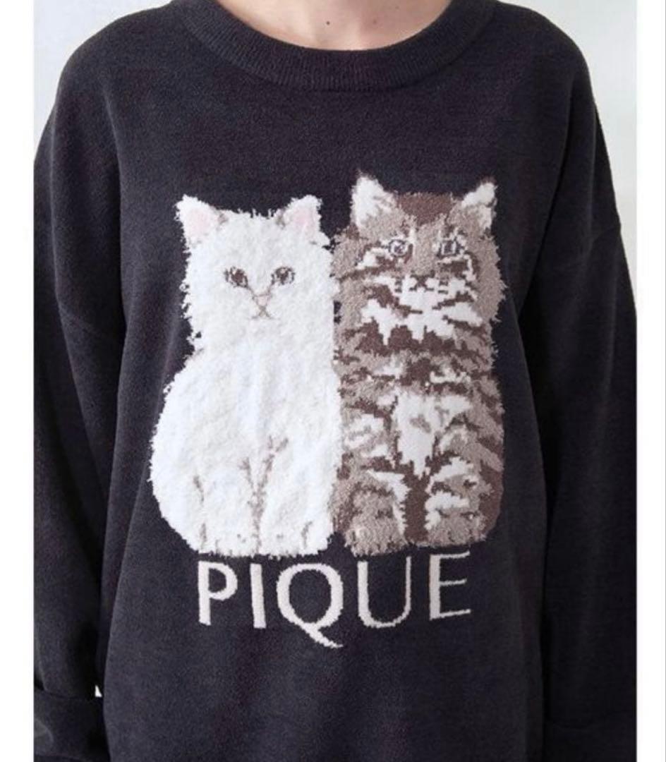 新品♡ジェラートピケ♡ツインキャットジャガードプルオーバー&ショートパンツセット