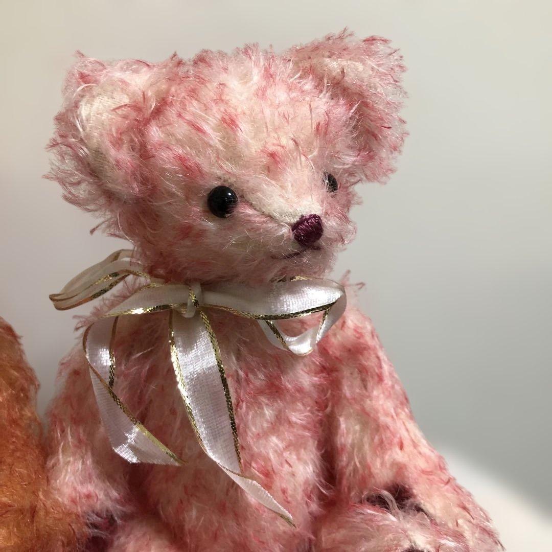 オレンジ色 ピンク色 テディベア クマ ぬいぐるみ 2体セット