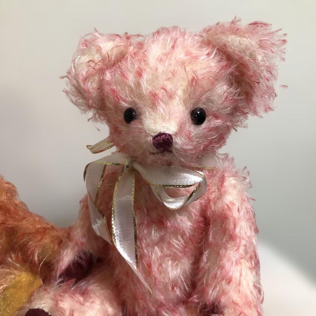 オレンジ色 ピンク色 テディベア クマ ぬいぐるみ 2体セット