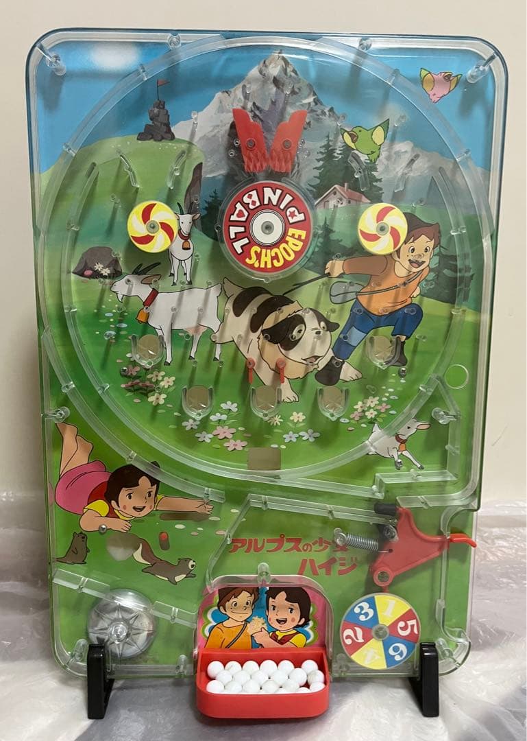 エポック社のジュニアパチンコ　アルプスの少女　ハイジ　当時物　レア　希少　レトロ