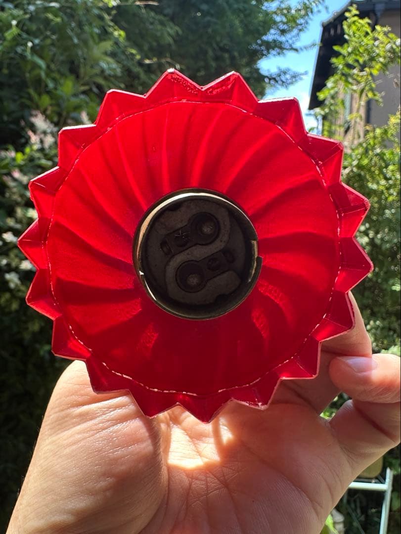 20s フランス アンティーク 希少なクランベリーガラスの螺旋模様アトリエランプ