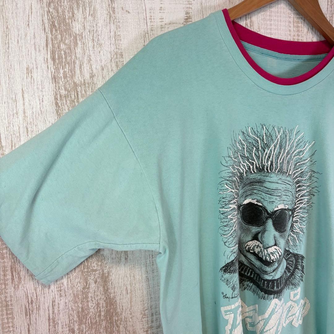 ヴィンテージ アインシュタイン レア 3Dプリント シングルステッチ Tシャツ