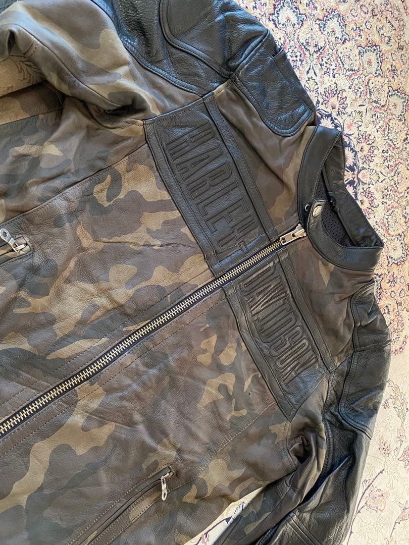 新品未使用HARLEY-DAVIDSON ブラックレザーロゴジャケット 在庫限り